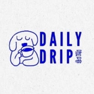 Logo — Bluey the dog sipping coffee
